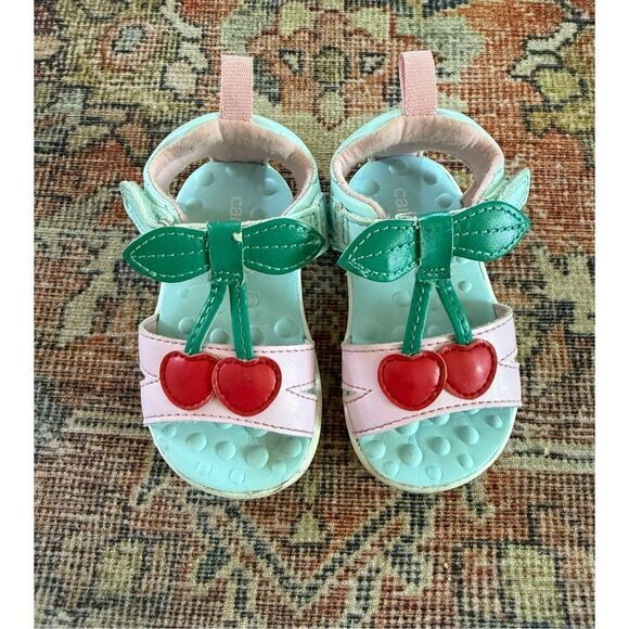 Carter’s Cherry Sandals - Baby Girl size 3.5 / 4 - Picture 1 of 3